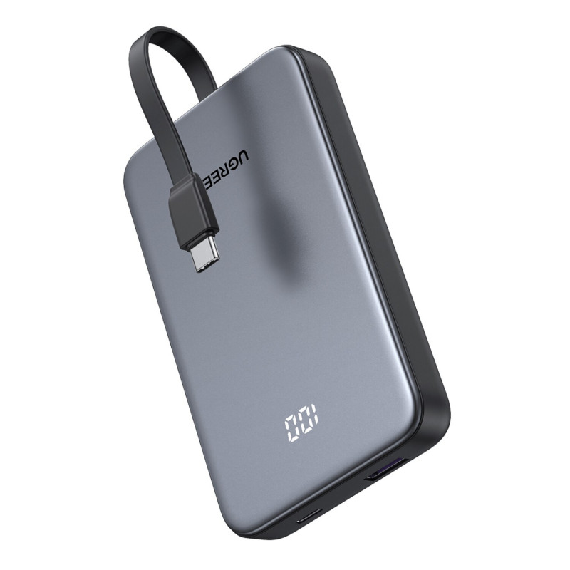 UGREEN PB526 10000mAh 20W powerbank met ingebouwde USB-C-kabel