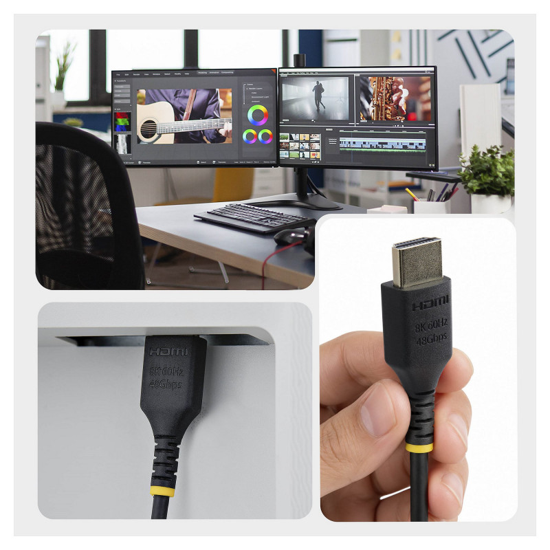 StarTech.com HDMI21-CBL-SLIM-1M Ultra High Speed HDMI 2.1-kabel, 1 m, zwart