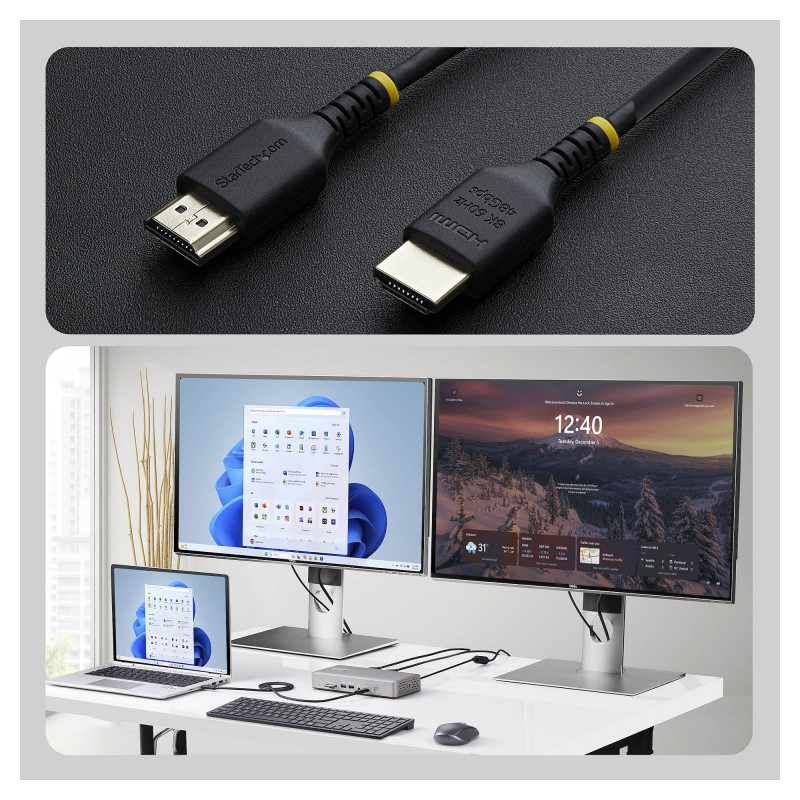 StarTech.com HDMI21-CBL-SLIM-1M Ultra High Speed HDMI 2.1-kabel, 1 m, zwart