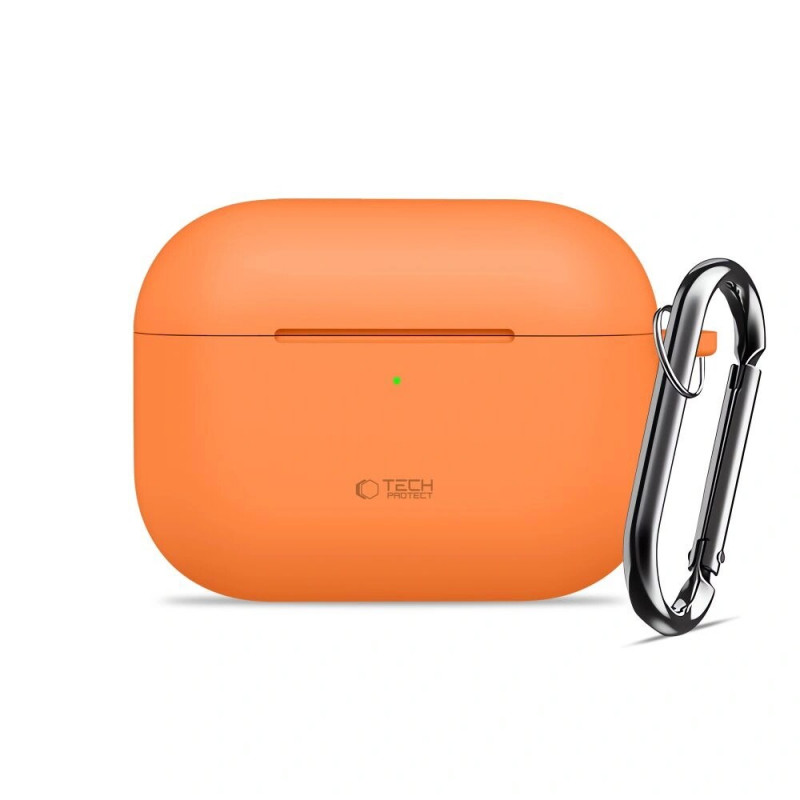 Tech-Protect Siliconen Hook-hoesje voor Apple AirPods Pro 3, kosmisch oranje