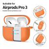 Tech-Protect Siliconen Hook-hoesje voor Apple AirPods Pro 3, kosmisch oranje