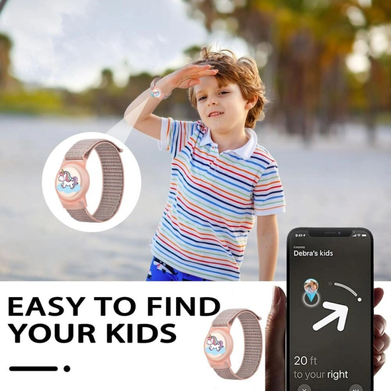 Tech-Protect Nylon For Kids-band voor Apple AirTag 1 / 2, Magic Pony