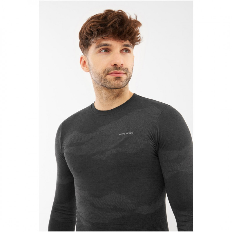 Viking Gasher Man Set Merino herenondergoed, zwart, XL