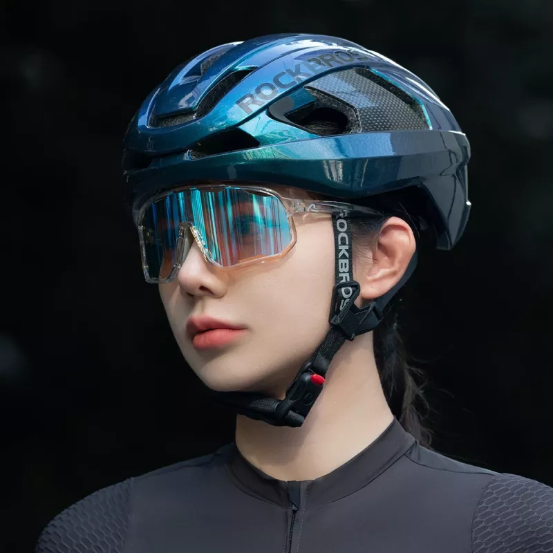 Rockbros LK-15 carbonfietshelm maat L (58-62cm), Chameleon Blue