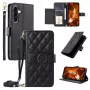 Hurtel Samsung Galaxy A37 5G PU-leren portemonneehoesje met standaard en schouderband, zwart