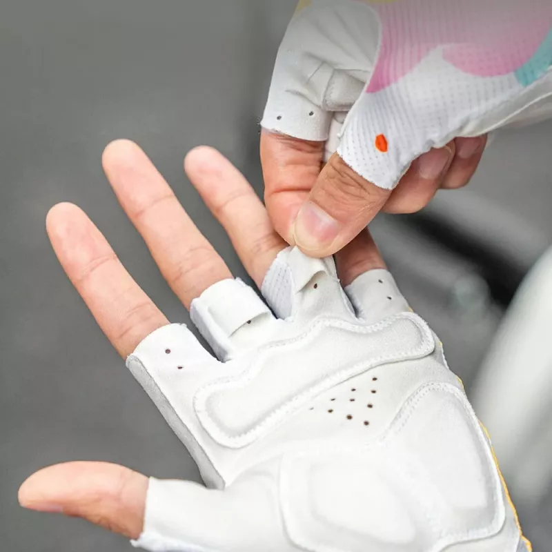 Rockbros S389 dames korte vinger wielerhandschoenen met schokdemping, maat L, veelkleurig