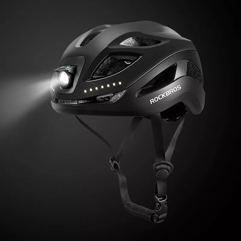 Rockbros ZK-077 fietshelm met geïntegreerde multidirectionele verlichting 57–61 cm, zwart