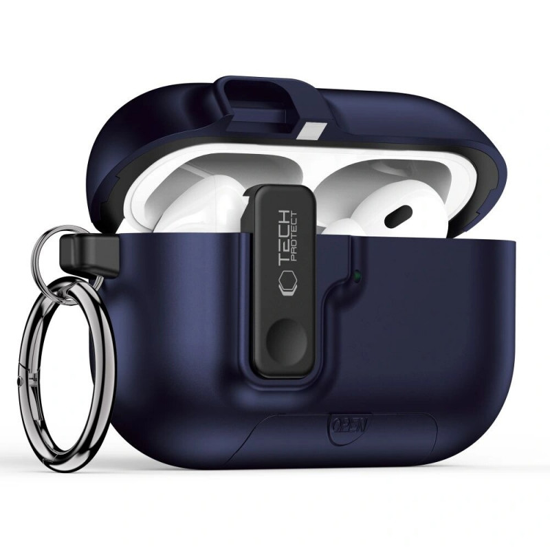 Tech-Protect Slim Hook hoesje voor Apple AirPods Pro 3, marineblauw