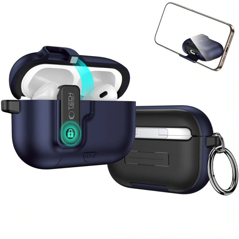 Tech-Protect Slim Hook hoesje voor Apple AirPods Pro 3, marineblauw