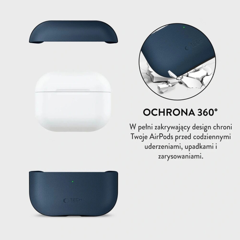 Tech-Protect NaturalFit-hoesje voor Apple AirPods Pro 3, marineblauw