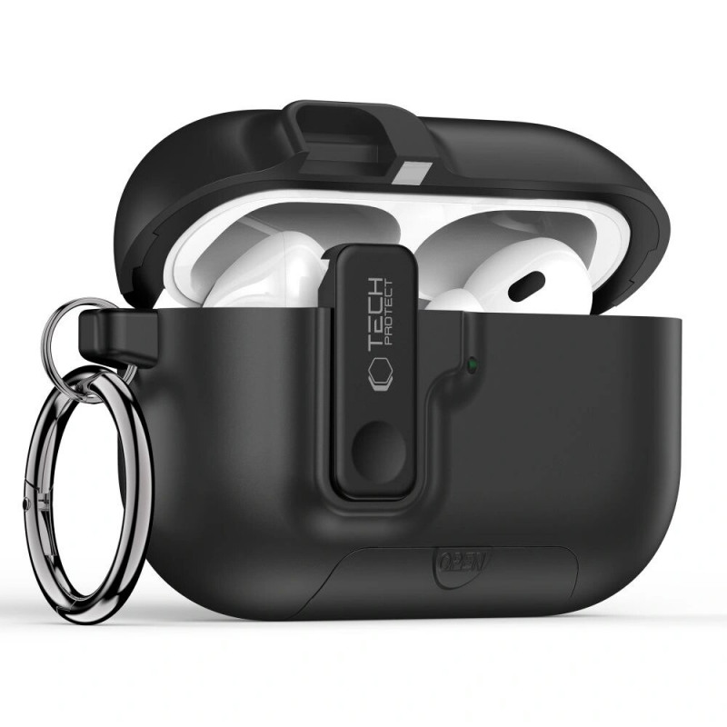 Tech-Protect Slim Hook-hoesje voor Apple AirPods Pro 3, zwart