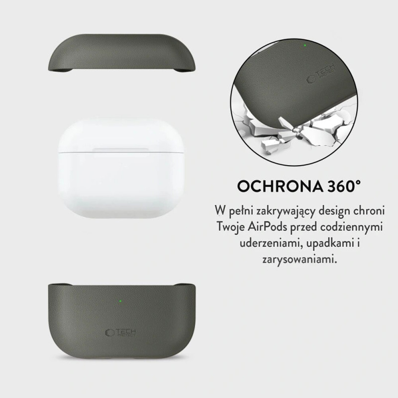 Tech-Protect NaturalFit-hoesje voor Apple AirPods Pro 3, olijfgroen