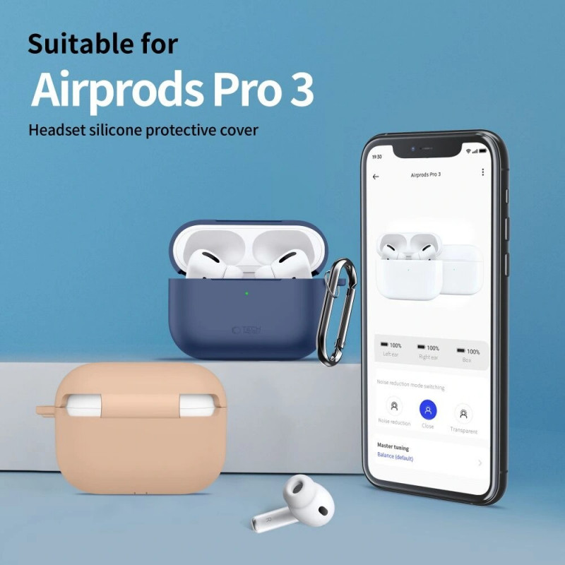 Tech-Protect silicone haakhoesje voor Apple AirPods Pro 3, krijtgrijs