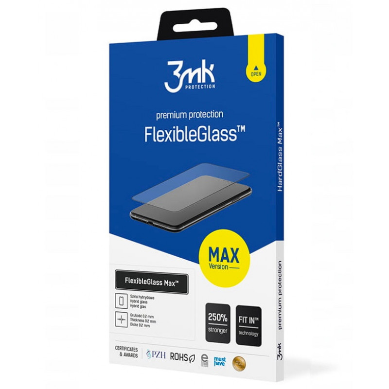 3MK FlexibleGlass Max hybrideglas voor Samsung Galaxy S22+, zwart