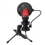 Wozinsky WM-W111 bedrade studio-gamemicrofoon op statief met RGB-achtergrondverlichting, zwart
