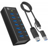 ICY BOX IB-AC618a 7-poorts USB 3.2 Gen 2-hub, aluminium, 12 V
