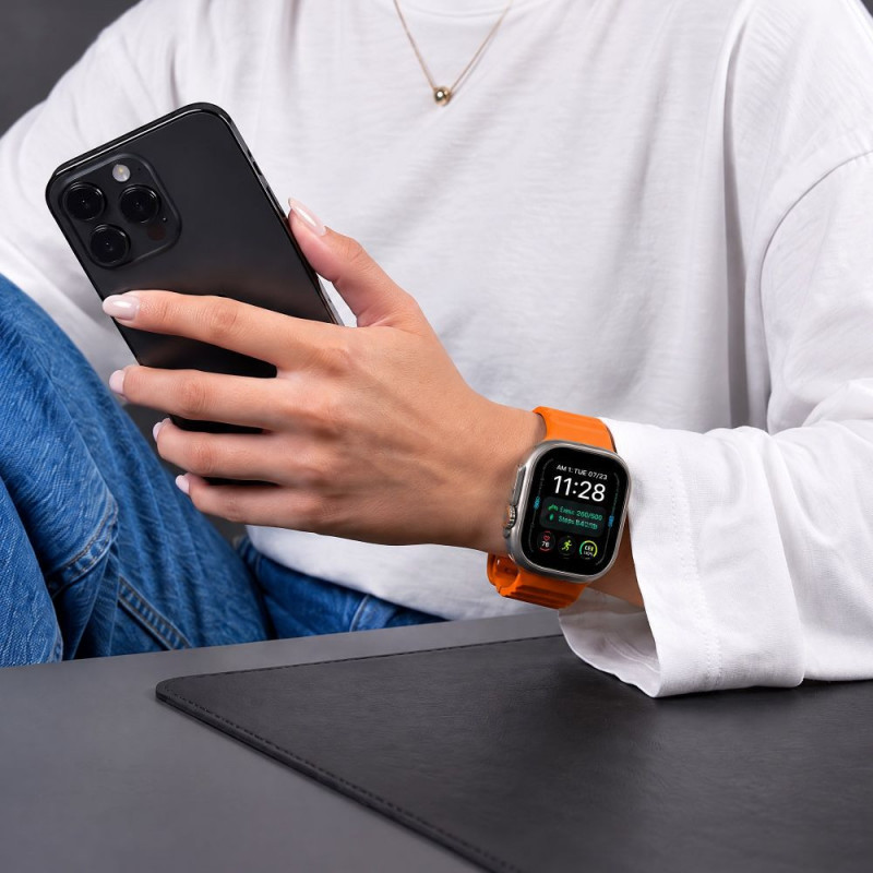 Tech-Protect Silicone Line Apple Watch 8 / 9 / 10 / 11 / 12 / SE / Ultra 44/45/46/49 mm band, oranje