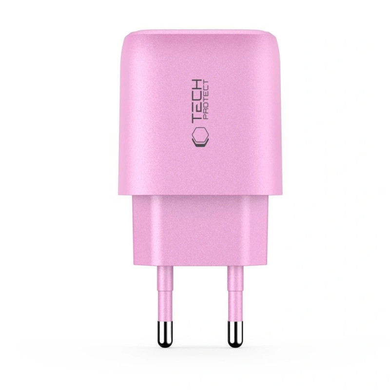 Tech-Protect NCA20 USB-A / USB-C wandlader PD 20W / QC3.0, lichtroze