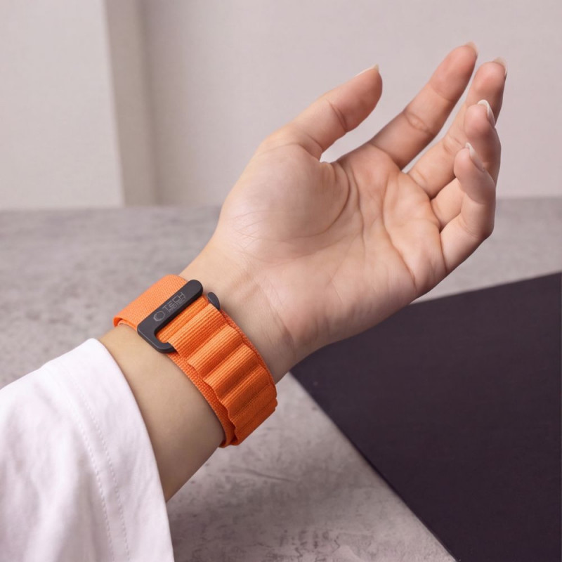 Tech-Protect Nylon Pro THP6037 horlogeband voor Garmin Fenix 5X / 5X Plus / 6X / 6X Pro / 7X / 8 / 8 Pro / 9 / 9 Pro (51 mm), oranje