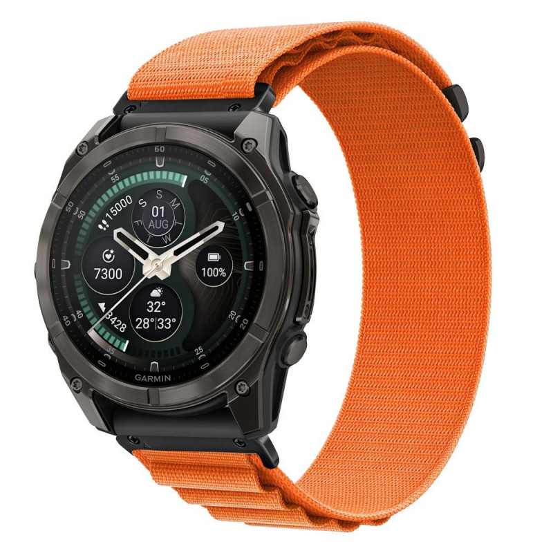 Tech-Protect Nylon Pro THP6032 horlogeband voor Garmin Fenix 5X / 5X Plus / 6X / 6X Pro / 7X / 8 / 8 Pro / 9 / 9 Pro (47 mm), oranje
