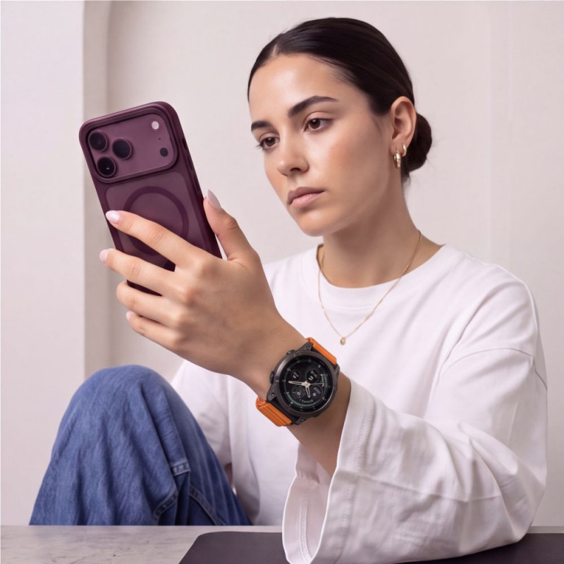 Tech-Protect Nylon Pro THP6032 horlogeband voor Garmin Fenix 5X / 5X Plus / 6X / 6X Pro / 7X / 8 / 8 Pro / 9 / 9 Pro (47 mm), oranje