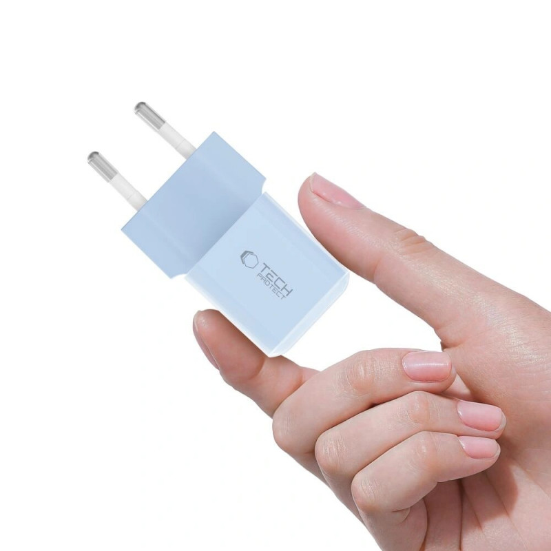 Tech-Protect NCM25 USB-C wandlader PD 25W, Baby Blue