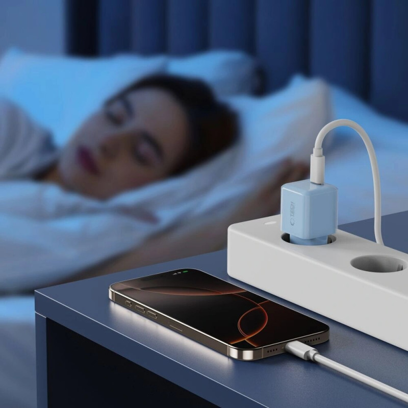 Tech-Protect NCM25 USB-C wandlader PD 25W, Baby Blue