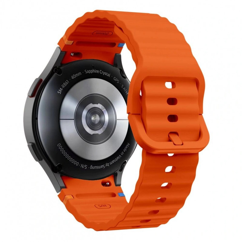 Tech-Protect siliconen sportband voor Samsung Galaxy Watch 4/5/5 Pro/6/7/FE, oranje