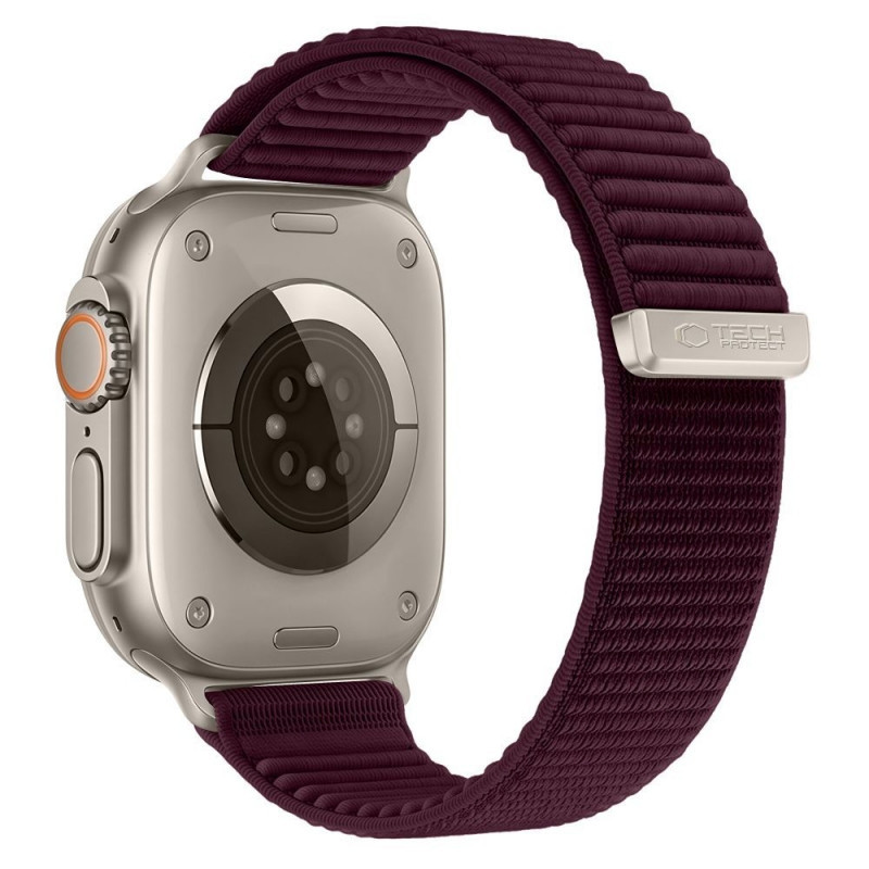 Tech-Protect NylonLoop-band voor Apple Watch 8 / 9 / 10 / 11 / 12 / SE (40 / 41 / 42 mm), Deep Burgundy