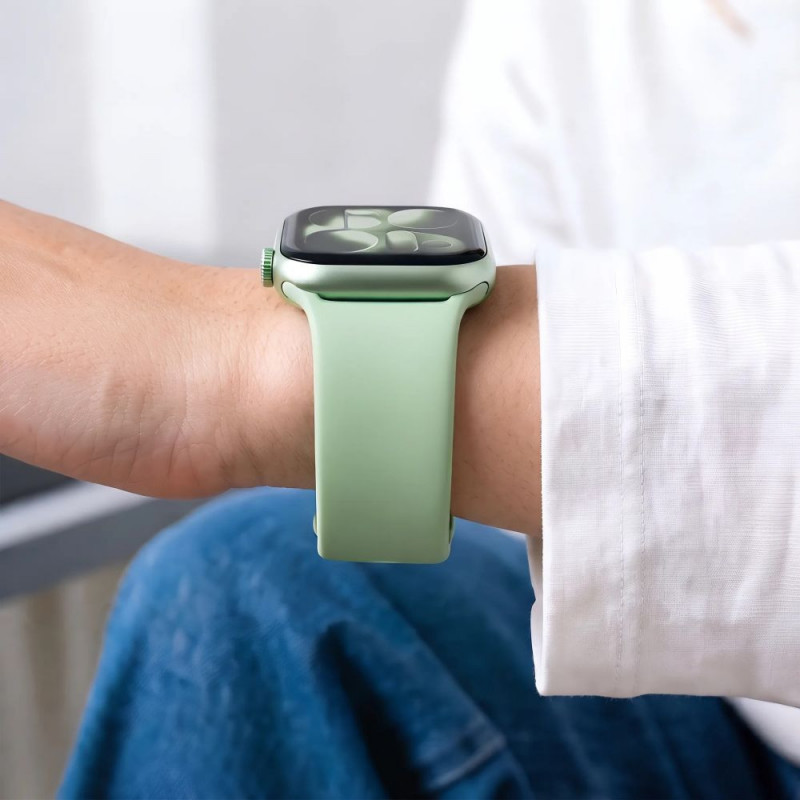 Tech-Protect Siliconen band voor Apple Watch 8 / 9 / 10 / 11 / 12 / SE (40 / 41 / 42 mm), Pistache