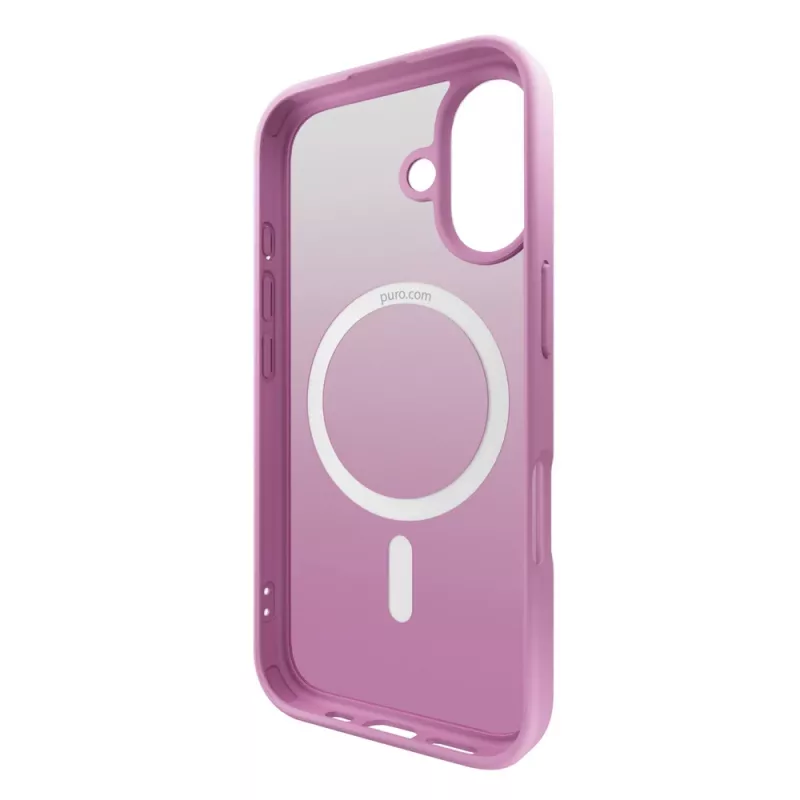 Puro Gradient MagSafe siliconenhoesje voor iPhone 16, roze