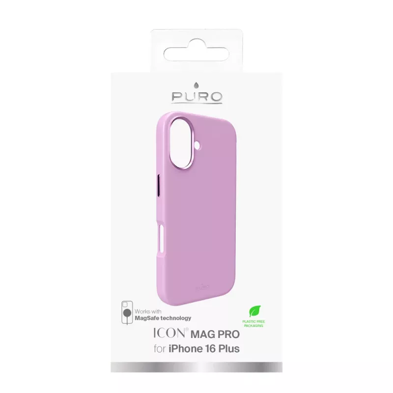 Puro Icon Mag Pro MagSafe-siliconehoesje voor iPhone 16 Plus, roze