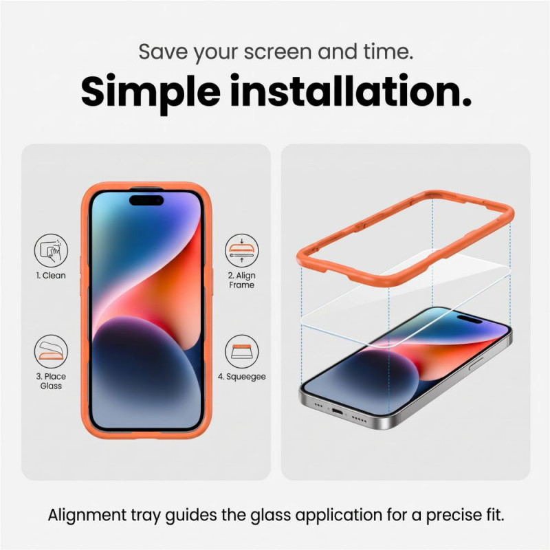 Tech-Protect Easy Set+ gehard glas set voor Apple iPhone 18 Pro Max scherm en lens, transparant (3 st.)