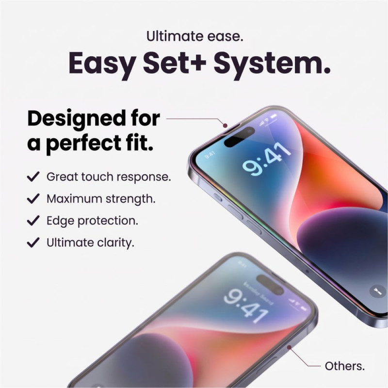 Tech-Protect Easy Set+ gehard glas set voor Apple iPhone 18 Pro Max scherm en lens, transparant (3 st.)