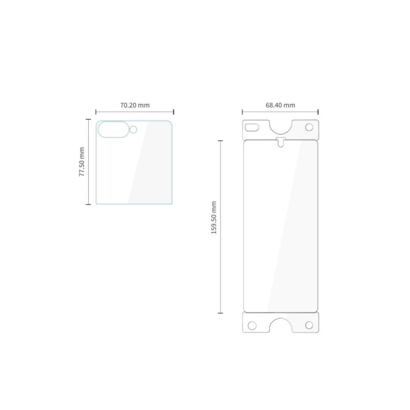 Tech-Protect Easy Set Folie & Glas Fit+ 4in1 schermbescherming voor Samsung Galaxy Z Flip 7 / 8, transparant (2+2 stuks)