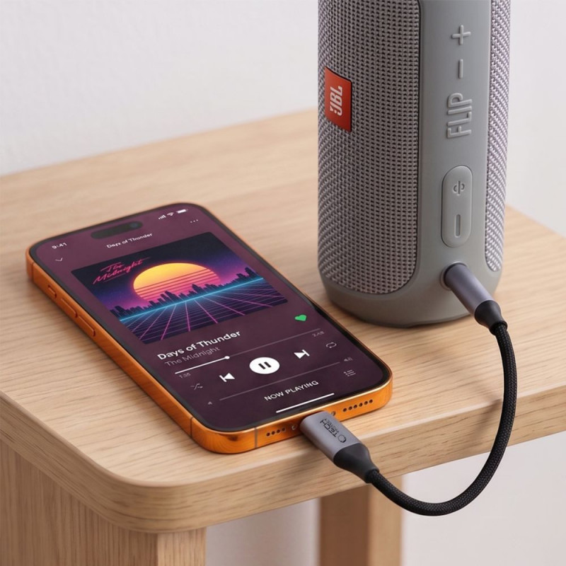 Tech-Protect Ultraboost USB-C naar 3,5 mm mini-jack DAC-adapter, ijzergrijs