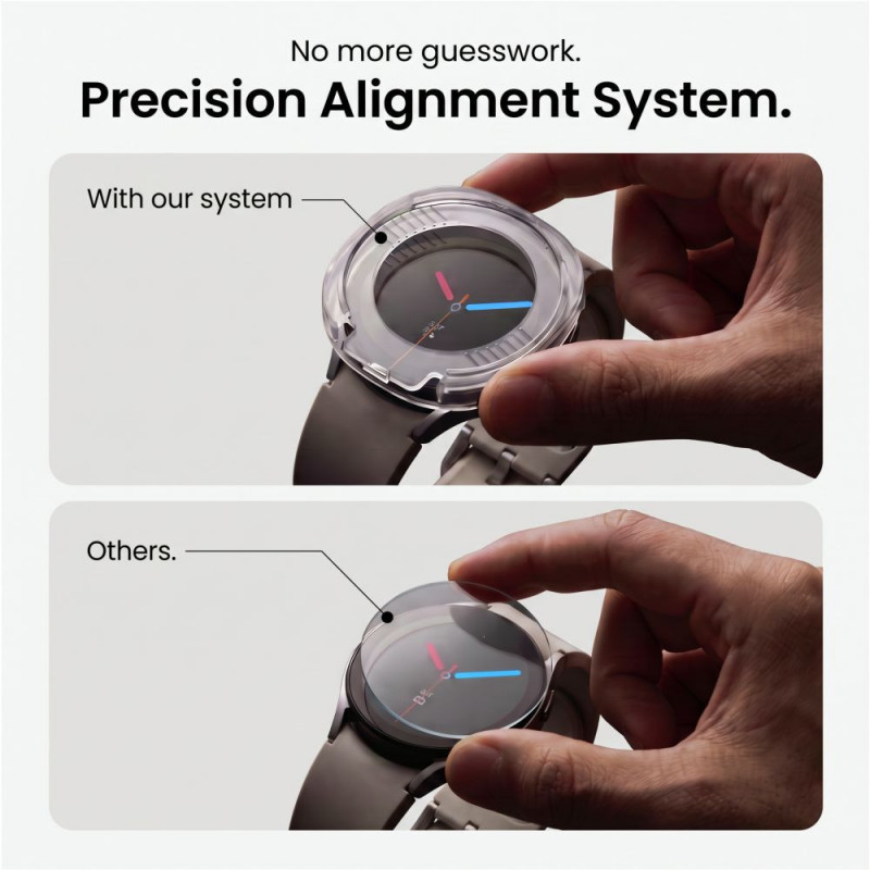 Tech-Protect Easy Set+ gehard glas voor Samsung Galaxy Watch 8 / 9 44 mm, transparant (2 stuks)