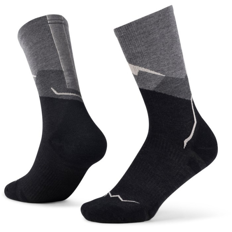 Buff Merino Lightweight Crew Sock LWC1, grafiet, L