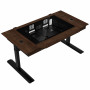 Lian Li DK07 bureau-behuizing Wood Edition, dual-systeem geschikt, 2x E-ATX, in hoogte verstelbaar, walnoot / zwart