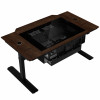 Lian Li DK07 bureau-behuizing Wood Edition, dual-systeem geschikt, 2x E-ATX, in hoogte verstelbaar, walnoot / zwart
