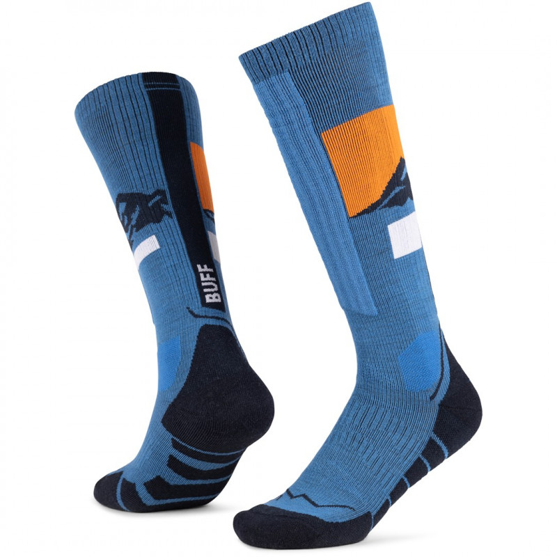 Buff Merino HW Over The Calf Sokken HWO1, Royal Blue, L