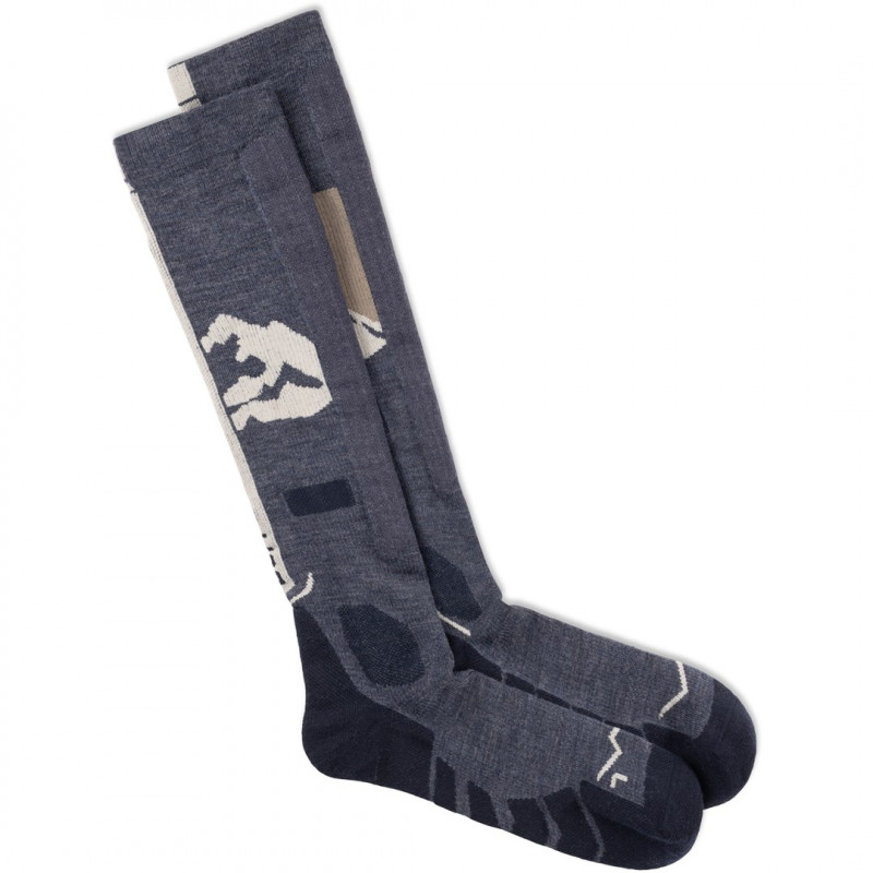 Buff Merino HW Over The Calf Sokken HWO1, Night Blue, L