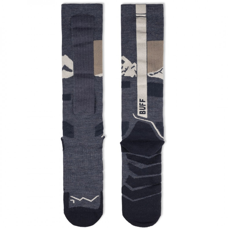 Buff Merino HW Over The Calf Sokken HWO1, Night Blue, L
