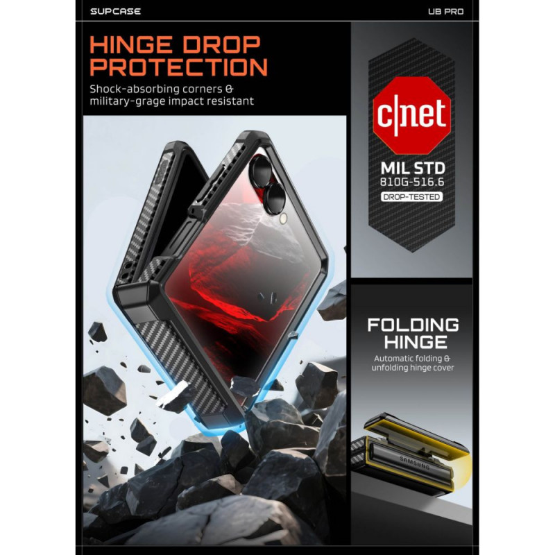 Supcase Unicorn Beetle Pro Case voor Samsung Galaxy Z Flip 8, Zwart