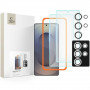 Tech-Protect Supreme Set gehard glas scherm- en lensbeschermerset voor Samsung Galaxy S25 Ultra, transparant (3 st.)