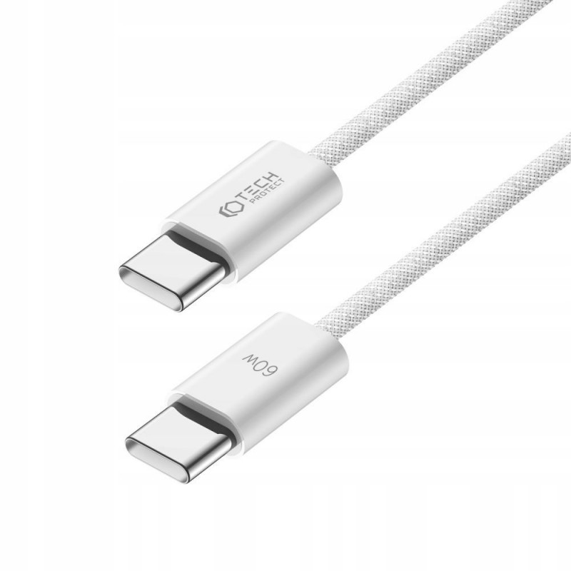 Tech-Protect Ultraboost Classic USB-C / USB-C PD-kabel, 60W, 3A, 100 cm, wit
