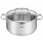 Tefal Duetto+ G7194655 steelpan, rond, roestvrij staal, 24 cm, glazen deksel