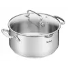 Tefal Duetto+ G7194655 steelpan, rond, roestvrij staal, 24 cm, glazen deksel