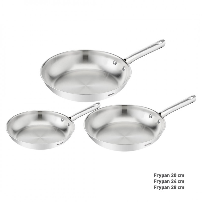 Tefal Duetto On B866S334 pannenset, 3 stuks, 20/24/28 cm, roestvrij staal
