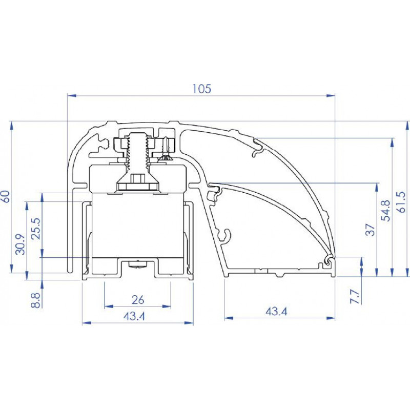 CDVI P300EVO elektromagnetisch deurprofielslot 400 mm, 300 kg, bewaakt (52870)